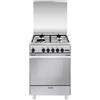 Glem Gas Cucina gas 4 zone Forno a Gas UNICA U664VI Inox Classe A (60x60x90cm)
