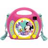 Lexibook, Disney Minnie, Lettore CD portatile con microfoni, lettore musicale, ripetizione e programmazione, karaoke, jack per cuffie, rosa, RCDK100MN