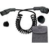 InLine EV 16277S - Cavo di ricarica a spirale per auto elettrica, 7,5 m, tipo 2 EN 62196, con custodia, 11 KW MAX./7,4 KW/3,7 KW, 16A, 3 fasi, compatibile con modelli come i3, iX, ID.3, ID.4 e altri,