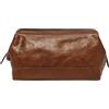 Fossil Beauty case da viaggio in pelle da uomo Shave Dopp Kit, Cognac, Taglia unica, Kit da barba da viaggio