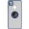 Avizar Cover per Xiaomi Redmi 9C bimateriale Anello in metallo Funzione Supporto