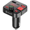 Muvit Trasmettitore FM Bluetooth accendisigari con porta di ricarica USB e USB-C Muvit