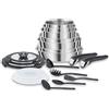 Lagostina Ingenio Inox Set di Pentole e Padelle in Acciaio Inox 20 Pezzi Adatto ad
