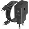 Samsung Spina da parete GaN USB-C 25W + cavo USB-C nero, prodotto originale Samsung