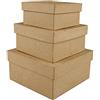 Creativ - Set di 3 scatole in cartone, rettangolari, L: 10+12,5+15 cm, assortite