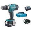 Makita TRAPANO AVVIT PERCUS BATTERIA DHP453RFE MAKITA VOLT 18X2 AH 3,0 + VALIGIA