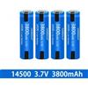 4 BATTERIE 14500 LITIO SALDARE LAMELLA RICARICABILE 3800MHA 3.7V HZS PACCO