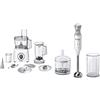Bosch Elettrodomestici Bosch Mcm3200W Multitalent 3 Robot Da Cucina Compatto, 800W, Bianco/Grigio 375 X 220 X 260Mm & Ergommixx Mixer A Immersione, Frullatore, 600 W, 70 Decibel, Plastica, 12 Velocità, Bianco