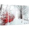 Cuadros Camara Quadro Su Legno, Winter White Touch Red Path Foresta di neve, albero, 131 x 62cm, Stampa in qualita fotografica. Ref. 27030