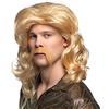 Boland 85724 - Parrucca Barry con baffi, bionda, capelli sintetici, mullet, copricapo, carnevale, festa a tema