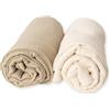 Babyline Lotto di 2 mussoline Baby 120 x 120 cm, coperta, busta, bambù cotone, neonato. Fibre naturali. Ipermorbido, ipoallergenico, 100% ecofriendly. (Sabbia/Beige)