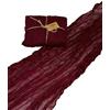 Halbach Seidenbänder Runner da tavolo, larghezza 70 cm, lunghezza 300 cm, lavabile per matrimoni, compleanni o come decorazione da tavolo, tovaglia sottile effetto cotone, colore: rosso scuro