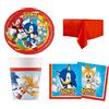 decorata party KIT COORDINATO SONIC COMPLEANNO PIATTI BICCHIERI TOVAGLIOLI TOVAGLIA