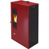 Eva Calor STUFA A PELLET QUEEN MINI 5 4,5 KW 135MC COLORE BORDEAUX SLIM EFFICIENZA A+ 12KG