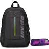 Invicta Zaino Ufficio Invict-Act Plus Led, Nero, Doppio Scomparto Con Tasca PC,