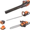 Yard Force LBN G40 - Set di attrezzi da giardino 40 V, tagliasiepi 60 cm, motosega 35 cm, soffiatore per foglie, 180 km/h, batteria da 2,5 Ah e caricatore rapido da 1 h, piattaforma GR40