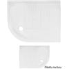 BricoShop24 Piatto Doccia 70x90 6.5 cm Bianco Angolare Ceramica Semicircolare con Piletta