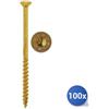 Maurer 100x Vite Legno Tsp Torx Zincata Gialla Maurer E-100 8X80