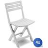 IPAE-PROGARDEN 4x SEDIA IN PLP PIEGHEVOLE BIRKI BIANCO cm 44x41xH 78