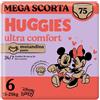 Huggies Pannolini Mutandina Ultra Comfort Taglia 6 Megapack 75 Pannolini