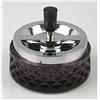 HA Posacenere Cromo/Vetro Fumé 12cm, 732 G, Nero, Argento