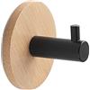 GEDY | Juncos Bamboom Appendiabiti Singolo e Rotondo, Colore Nero, Dimensioni 5 x 5 x 3,8 cm e Peso 0,035 kg