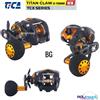 TICA MULINELLO PESCA VERTICAL JIG TICA TITAN CLAW E-TREME TCX401H 3 COLORI DRAG 16 KG