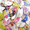 A Ventaglio Stampato 100pcs Colore Misto Bottoni In Legno Con Foro Fai Da Te
