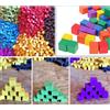 100 blocchi di legno creativi, cubi colorati da 1 centimetro, regali,