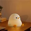 Luce notturna a forma di pinguino per bambini, in silicone, da tavolo o da