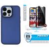 Newtop Cover per Samsung Galaxy A52 4G - 5G Blu Rigida Opaca Cromata e Vetro Privacy