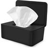 Vonsera Scatola Porta Salviette Umidificate, Dispenser di Salviettes Umidificate con Coperchio, Porta Scatola per Salviette Dispenser per Bagno Ufficio Auto (Nero)