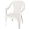 Sedia Bassa in Plastica per Bambini Effetto Rattan - Colore Bianco - Resistente