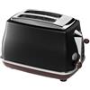 De'Longhi CTOV 2103.BK Tostapane 2 fette, 900 W, 0 Decibel, Plastica, Acciaio Inox, 2 Scomparti, Nero