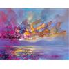 Scott Naismith Magenta rifrazione-Tela 60 x 80 cm, Motivo: Impronte, Colore: Multicolore