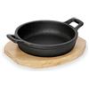 WAS Germany WAS 3535 180 Serie 201 - Padella in ghisa con base in legno, diametro 18 cm, altezza 4,3 cm