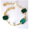 Sovrani Bracciale Donna Sovrani J10106 In Ottone Dorato Con Pietre Verdi E Perle