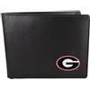 Siskiyou Georgia Bulldogs Uomo in Pelle, Nero, bi-Fold Slim