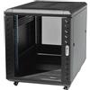 StarTech.com Armadio Rack 15U 19 con Sportello in Vetro, Server rack 4 Montanti con Serratura e Ruote, Profondità Regolabile