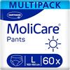 MoliCare Pants Day: mutande per incontinenza per una discreta protezione durante il giorno in caso di incontinenza moderata, taglia L (100-150 cm di circonferenza fianchi), 4 x 15 pezzi (60 pezzi)