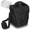 PEDEA Essex - Custodia grande per reflex con parapioggia e pellicola protettiva per display per fotocamera Panasonic Lumix DMC G70/G81/GM5/GX80/GH4/GX8/Sony Alpha 6500/Nikon D5600, colore: Blu