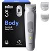 Braun Trimmer Per Il Corpo, Body Groomer Series 3, 3 Strumenti Per La Rasatura, Con Protezione SkinGuard, Durata Di 80 Min, Morbido Per Aree Sensibili, Rasatura E Rifinitura, Impermeabile, BG3530,