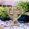 Ornamento per lapide con croce e inseparabili, accessorio regalo
