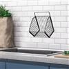 Cesto portaoggetti in filo metallico, scaffale portaoggetti da cucina, montaggio