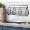 Cesto portaoggetti in filo metallico, scaffale portaoggetti da cucina, montaggio