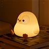 Luce notturna a forma di pinguino per bambini, in silicone, con ornamento a