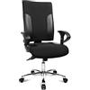 Topstar TF29US100, Sedia giravole da ufficio Two 20 Deluxe con braccioli ad altezza regolabile U2 OPA, rivestimento in tessuto, Nero (Schwarz)