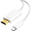 Oliveria Cavo HDMI iPhone Cavo Lightning HDMI 1080P HD compatibile con Schermo AV