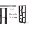GS Libreria Scaffale MOBILE Design 8 Ripiani Casa Ufficio NERO Wengè 178*70*24 cm