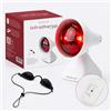 Boston Tech WE122 Lampada a infrarossi da tavolo fisioterapia dispositivo termico potenza 200 W sollievo dolori e tensioni muscolari 3 livelli di inclinazione Timer e protezione degli occhi.